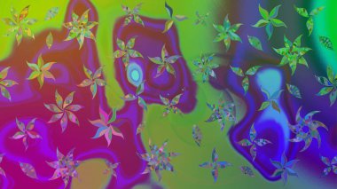 Düz Çiçek Elementleri Tasarımı. Renkli Yaz Temalı eskiz kalıbı. Güzel kumaş deseni. Raster çiçekli arka plan. Yazdır. Güzel çizim şekli..