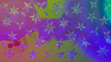 Egzotik çiçekler, mor renkler üzerine botanik parlak klasik doğa. Raster illüstrasyonu. Klasik tropikal doğal elementlerin suluboya seti.