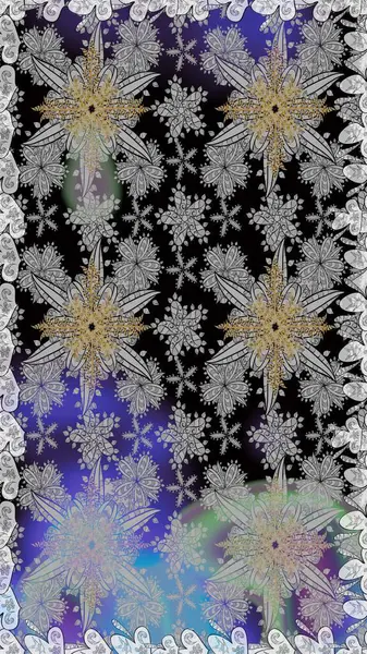 Kusursuz çiçek deseni. Gri renkli çiçekler. Raster illüstrasyonu. Raster illüstrasyonu. Asya tekstil tarzında.