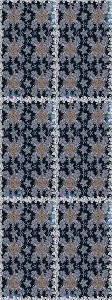 Çiçek deseni. Raster illüstrasyonu. Gri renkli çiçekler. Gri renklerde çiçeksiz. Şatafatlı bahar bahçesi dokusu.