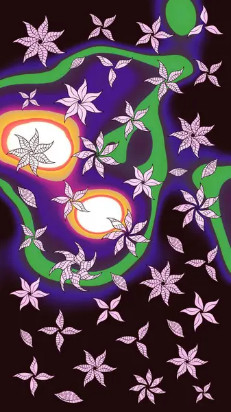 Parlak renkli çiçekleri ve kahverengi renkli yaprakları olan harika bir çiçek deseni. Halk tarzı. Moda baskıları için zarif bir şablon. Modern çiçek arkaplanı.