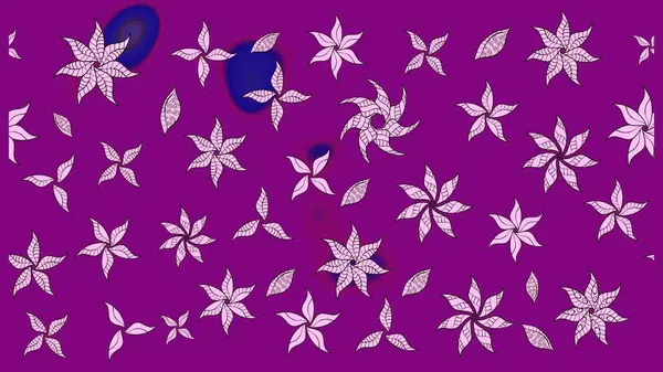 Mor çiçekli eskiz deseni, suluboya çiçek deseni, sevimli çiçek, duvar kağıdı, kart veya kumaş için fayanslı. Raster - stok.