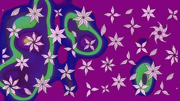 Raster illüstrasyonu. Şirin çiçek elementleri. Düz Çiçek Elementleri Tasarımı. Renkli Bahar Teması eskiz kalıbı. Çizim deseni Modaya uygun kumaş deseni.