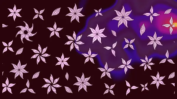 Düz Çiçek Elementleri Tasarım Raster illüstrasyonu. Çiçekli çiçek deseni, suluboya. Kahverengi renkli çiçekler. Renkli Bahar Teması Eskiz Şablonu.