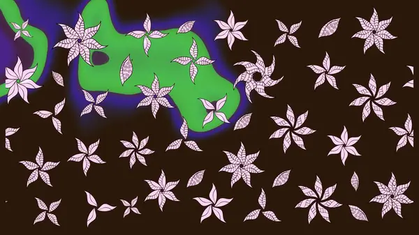 Çiçek arkaplan. Çiçek duvar kâğıdı. Kahverengi renkli şirin tekstil. Raster illüstrasyonu. Renkli çizim deseni.