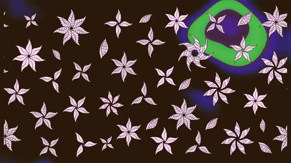 Çiçeksel çizim kalıbının yansıması. Vadinin çiçekleri kahverengi renklerde.