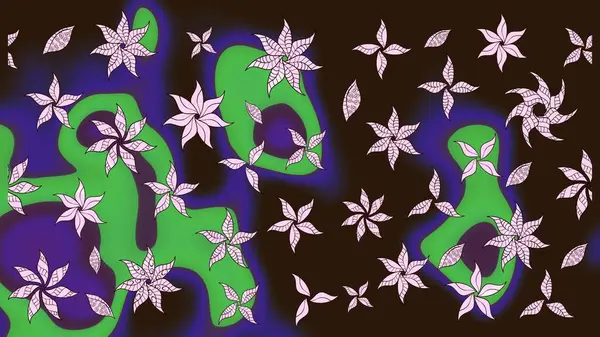 Kahverengi renkli çiçekler. Raster illüstrasyonu. Küçük çiçekte sevimli çiçek deseni var..