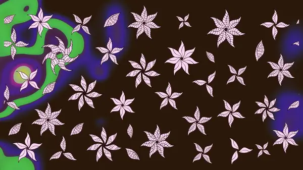 Kahverengi renkli çiçekler. Raster illüstrasyonu. Çizim çiçek deseni duvar kağıdı için kullanılabilir.