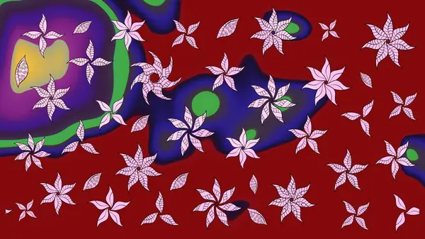 Güzel kumaş deseni. Küçük çiçekteki sevimli çiçek deseni. Güzel karalamalı çiçek desenli çizim. Raster illüstrasyonu.