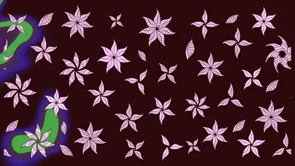 Kahverengi el çizimi. Karalama çiçekleri çizim kalıbı. Sanat, çiçeklere ilham verir ve arka plan bırakır. Raster deseni.