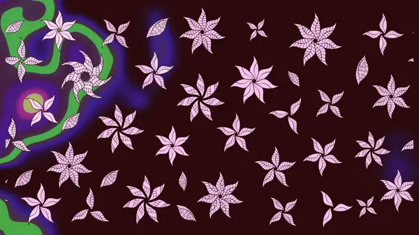 Organik motif arka planı. Raster illüstrasyonu. Ultraviyole kumaş deseni. Çizim deseni.