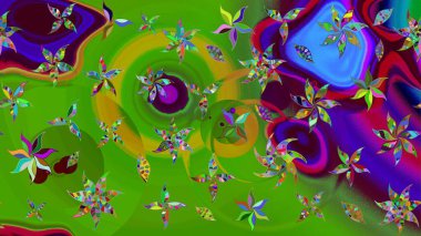 Raster deseni. Karalama çiçekleri çizim kalıbı. Sanat, çiçeklere ilham verir ve arka plan bırakır. Yeşil el çizimi desen.