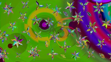 Yeşil renkli çiçekler. Küçük çiçekte sevimli çiçek deseni var..