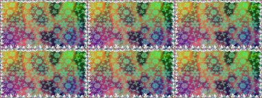 Bir sürü yeşil ve soyut çiçekli tropik, pürüzsüz bir desen. Varicologreen raster pürüzsüz çizim. Küçük çiçekte sevimli çiçek deseni var..