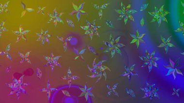 Klasik çiçek tasarımı elementleri. Raster illüstrasyonu. Kahverengi kıvırcık çiçekler kahverengi renklerde şekillenir.