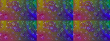 Raster illüstrasyonu. Çiçek süslemeli çizim deseni. Kahverengi renkte çiçekler.