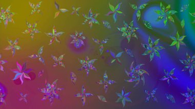 Raster çiçekleri klasik tarzda çizilmiş. Raster illüstrasyonu. Kahverengi renklerde bahar çiçekleri. Çiçekli yumuşak çizim deseni.