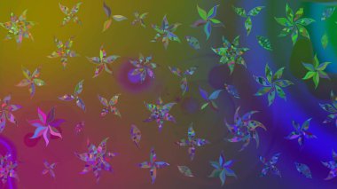 Şirin karalamalı çiçek desenli çizim. Raster illüstrasyonu. Eskiz tarzı kahverengi renklerde. El yapımı çiçek ve bitki koleksiyonu. Raster illüstrasyonu.