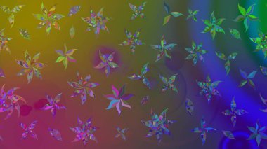 Çiçek izi. Suluboya çizim kalıbı. Suluboya tarzında kahverengi renkte çiçekler.