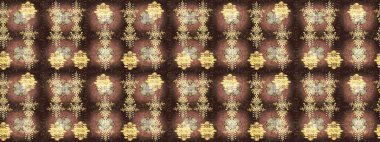 Noel stili. Raster illüstrasyonu. Kahverengi, bej ve sarı renklerde kar taneleri.