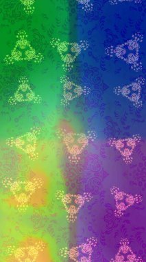 Yıldızlı ve düşen kar taneleriyle büyülü altın tatil soyut arka plan. Raster illüstrasyonu. Noel yeşili, mavi ve mor.