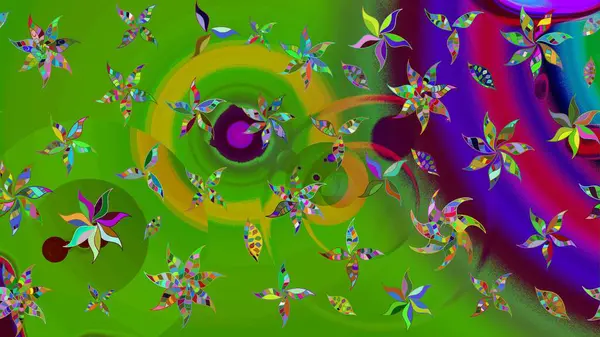 Yeşil renkli çiçekler. Küçük çiçekte sevimli çiçek deseni var..