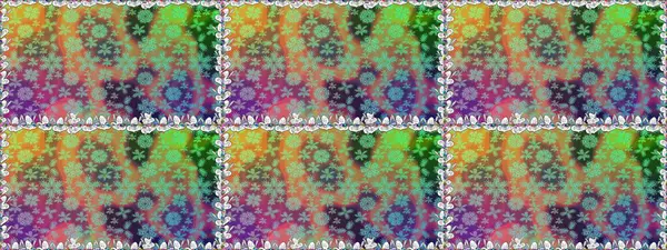 Bir sürü yeşil ve soyut çiçekli tropik, pürüzsüz bir desen. Varicologreen raster pürüzsüz çizim. Küçük çiçekte sevimli çiçek deseni var..