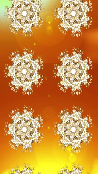 Güzel bir kış süsü. Altın kar tanesinden izole edilmiş. Renkli kar taneleri Raster illüstrasyonu.