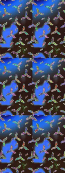 Yüzey için tekrarlanan doku, ambalaj kağıdı, mavi, kahverengi ve gri renkli kar tanesi. Kış kar taneleri, raster arka plan.