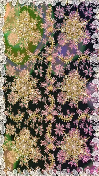 Gri renklerde, altın elementli, pürüzsüz bir desen. Şam tasarım için kusursuz desen.