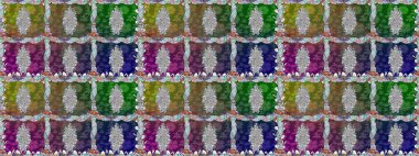 Raster suluboya çiçek deseni, narin çiçekler, yeşil çiçekler, tebrik kartı şablonu. Raster Güzel kumaş deseni.