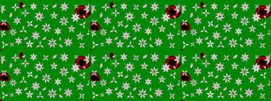 Yeşil renkli çiçekler. Renkli Yaz Temalı eskiz kalıbı. Sevimli çiçek raster deseni. Düz Çiçek Elementleri Tasarımı.