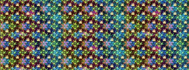 Kar tanesi raster arka planı. Kış mavisi ve kahverengi noel kar düz kristal elementi. Meteoroloji buz koleksiyonu. Xmas Frost kar taneleri izole edilmiş siluet sembolü. Raster illüstrasyonu.