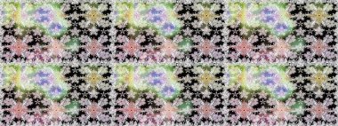 Tarafsız renklerde yaz çiçekleri. Çiçekli karalama şeklinde Raster çiçek deseni. Raster illüstrasyonu.