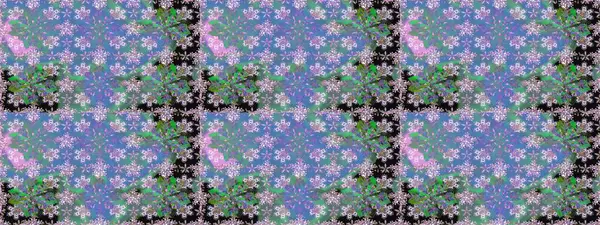Kusursuz bir arka plan modeli. Suluboya, elle çizilmiş. Çiçekler maviye. Raster stoku.