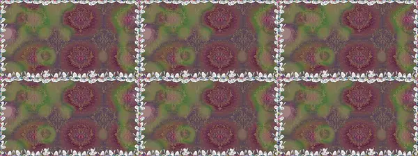 Renkli Bahar Temalı Kusursuz Arkaplan. Raster illüstrasyonu. Zentangle soyut çiçekleri. Karalama çiçeği. Güzel kumaş deseni. Düz Çiçek Elementleri Tasarımı.