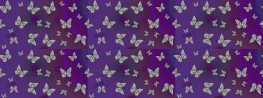 Raster illüstrasyonu. Böcekli eskiz kalıbı. Boyama kitabı için uçan farklı güzel kelebekler. Giysiler, erkekler, kızlar ve duvar kağıtları için soyut çizim kalıbı.