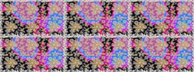 Raster illüstrasyonu. Kusursuz damaske klasik altın desen. Tarafsız renklerde altın rengi ve altın elementler üzerinde altın pürüzsüz desen. Tekrarlayan ögelerle soyut arkaplan Raster.