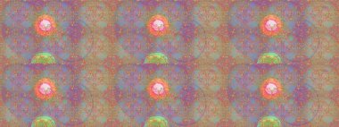 Tarafsız, bej ve gri renkli küçük çiçekler ve komik böcekler, bej ve gri renkler, raster desen, çizim.