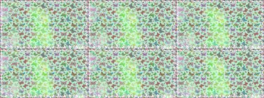 Nakış, egzotik kelebeklerle süslenmiş çiçeksiz desenler. Giysi tasarımı için doğal ve yeşil arka planda geleneksel halk çiçekleri dekoru. Kart ve yazdırma için basit sevimli desen.