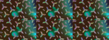 Sanat terapisi tarzı zen çizim için kahverengi, yeşil ve mavi mandala şeklinde kar taneleri. El çizimi, dövme stili, kumaş tasarımı ve Raster illüstrasyonunda kartlar..