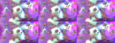 Küçük ölçekli çiçek basit şirin desende. Üretim, duvar kağıdı, baskı, hediye paketi ve scrapbooking Tekstil veya kitap için çiçek sorunsuz arka plan kapsar. Raster illüstrasyon.