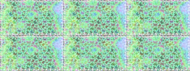 Yeşil, mavi ve nötr. Kumaş, kağıt, ambalaj kâğıdı ve duvar kağıdı tasarımı için hoş bir arka plan. Kelebeklerle kusursuz desen.