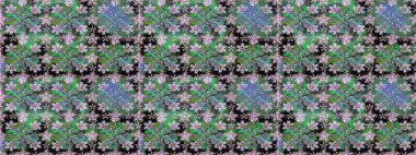 Sorunsuz vintage. Raster şirin kumaş deseni. Bahar Tema Dikişsiz desen arka plan rengi. Düz çiçek öğeleri tasarım.