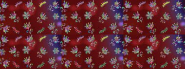 Kar tanesi süsleme deseni. Kar taneleri arka planda. Renkli arka planda izole edilmiş kar tanelerinin düz tasarımı. Kar taneleri deseni. Raster illüstrasyonu.