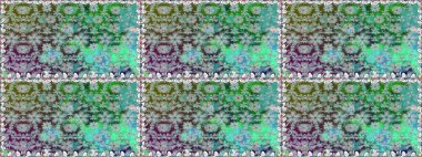 Yeşil çiçekli kusursuz desen, suluboya çiçek deseni, sevimli çiçek, duvar kağıdı, kart veya kumaş için fayanslı. Raster - stok.