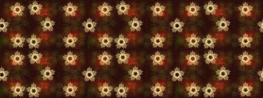 Renkli arka planda izole tatlı kar taneleri. Soyut mandala ya da tuhaf kar tanesi çizgisi sanat tasarımı. Raster illüstrasyonu.