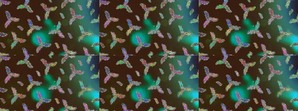 Sanat terapisi tarzı zen çizim için kahverengi, yeşil ve mavi mandala şeklinde kar taneleri. El çizimi, dövme stili, kumaş tasarımı ve Raster illüstrasyonunda kartlar..