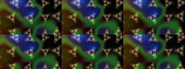 Yeşil, kahverengi ve siyah renklerde bahar çiçekleri. Raster illüstrasyonu. Çiçek ve yapraklı karalama şeklinde Raster çiçek deseni.