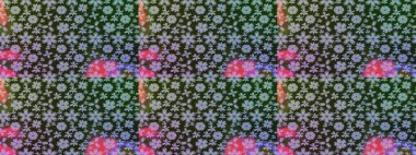 Güzel kumaş deseni. El çizimi. Çiçekler, dallar, bitkiler ve çiçekler. Raster illüstrasyonu.